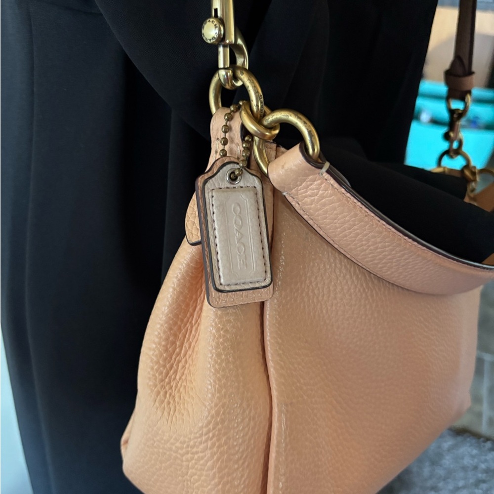COACH Shay Style 601 Pebbled Leather Shoulder & Crossbody Bag in Blush Peach - Picture 3 of 12